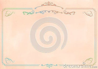 Gradient netural textured background with rainbow border Stock Photo