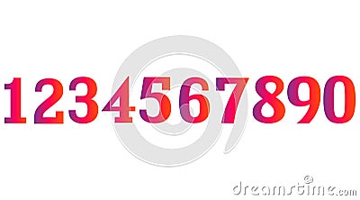 Gradient Numbers Set Stock Photo