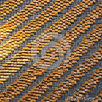 A gradient of orange and yellow triangles arranged in a mosaic pattern4, Generative AI Stock Photo