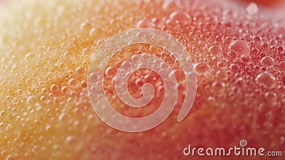 Gradient of peach fuzz color, from yellow to pink, detailed in macro close-up. Peach fuzz color Stock Photo