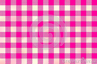 Gradient Pink Plaid patten background. Vector checkered Holographic gradient plaid textured print. Shiny Iridescent plaid texture Vector Illustration
