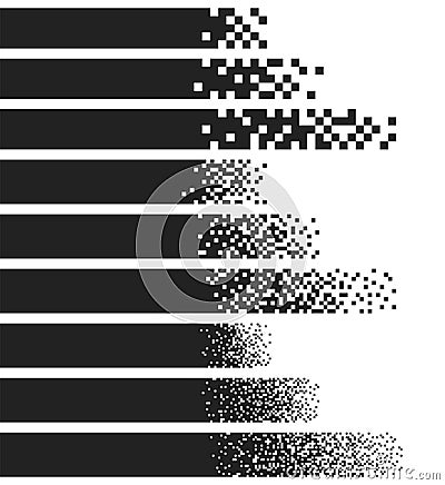 Gradient pixel transition. Abstract vector scattering background Vector Illustration