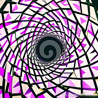 A gradient of purple and pink triangles arranged in a spiral pattern5, Generative AI Stock Photo