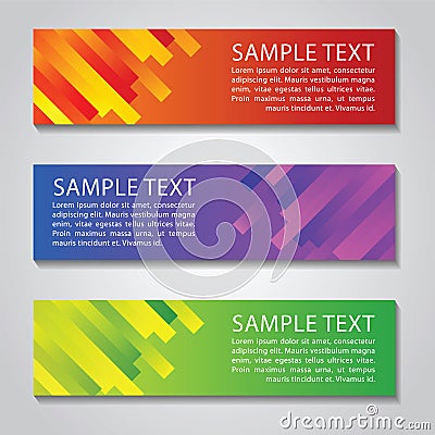 Gradient rectangle rainbow colorful vector banner Vector Illustration