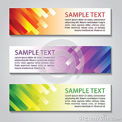 Gradient rectangle rainbow colorful vector banner Vector Illustration
