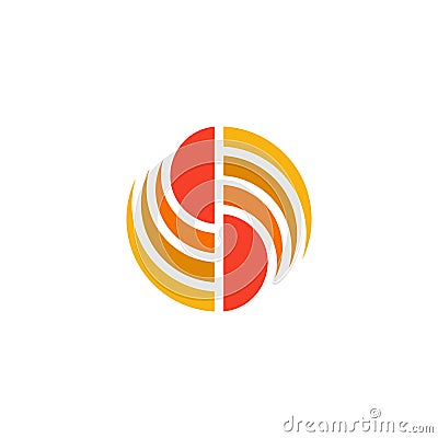 Gradient round abstract geometric logo vector Vector Illustration