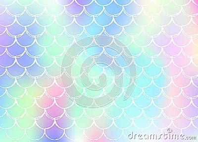 Gradient scale background with holographic mermaid. Stock Photo