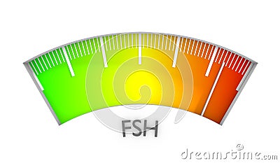Follicle stimulating hormone. 3D abstract measuring scale Stock Photo