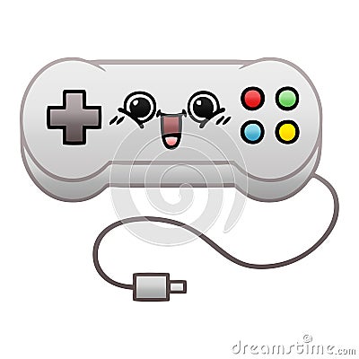 gradient shaded cartoon of a game controller Vector Illustration