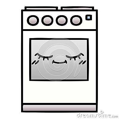 gradient shaded cartoon of a kitchen oven Vector Illustration