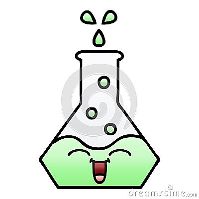 gradient shaded cartoon of a science beaker Vector Illustration