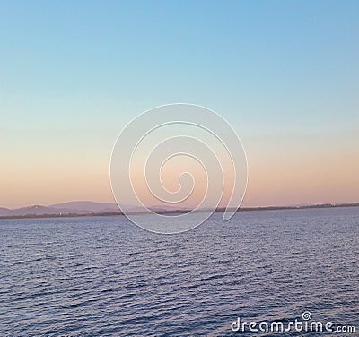 Gradient sky sea. At twilight, concept, calm atmosphere. that gives a feeling of relaxation Stock Photo