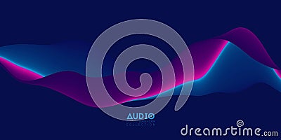 Gradient sound wave abstract background. Colorful flow of music wave. Vector vibrant fluid splash. Vector Illustration