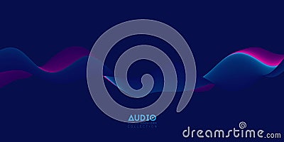 Gradient sound wave abstract background. Colorful flow of music wave. Vector vibrant fluid splash. Vector Illustration