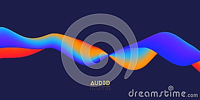 Gradient sound wave abstract background. Colorful flow of music wave. Vector vibrant fluid splash. Vector Illustration