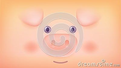 Gradient style design of cute pig symbol of the chinese new year Vector Illustration