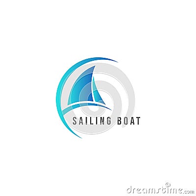 Gradient Style Logo Design Sailing Ship icon Stock Photo