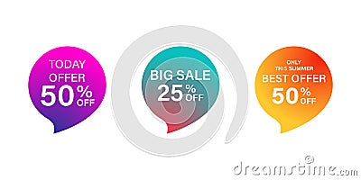 Gradient tags or banners isolated sale icon. Trendy futuristic graphic discount concept Stock Photo