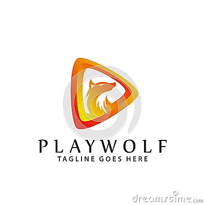 Gradient Triangle Wolf Modern Logos Design Vector Illustration Template Vector Illustration