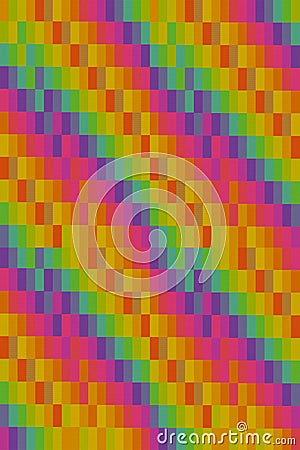 Gradient vertical canvas texture cardboard ribbed rectangles purple crimson green yellow green pattern colorful base Stock Photo