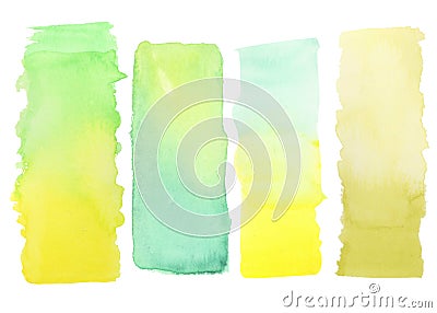 Gradient yellow green watercolor paint Stock Photo