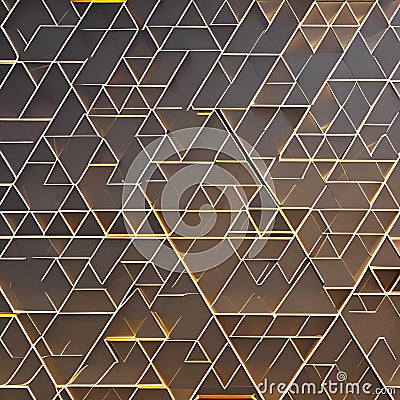 A gradient of yellow and orange triangles arranged in a diamond pattern5, Generative AI Stock Photo