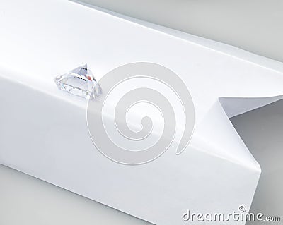 Diamond Whiteness Grading on White Background. Stock Photo