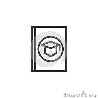 Graduate book outline icon Vector Illustration