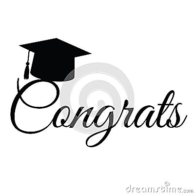 Graduate Cap, Congratulatory Illustration For Graduation From Educational Institutions Vector Illustration