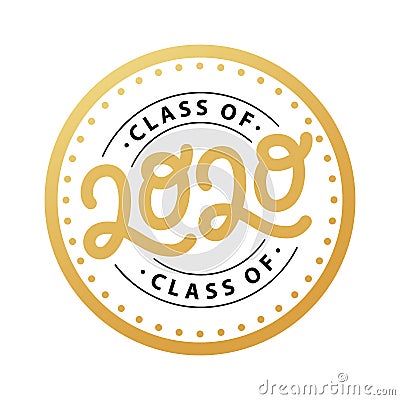 Graduate 2020. Class of 2020. Lettering logo stamp. Graduate design yearbook. Vector illustration. Vector Illustration