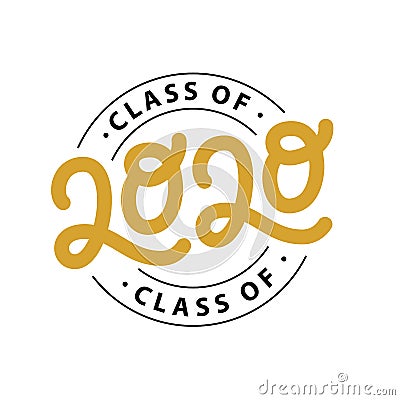 Graduate 2020. Class of 2020. Lettering logo stamp. Graduate design yearbook. Vector illustration. Vector Illustration