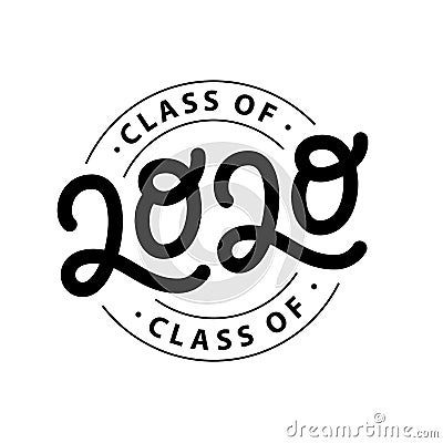 Graduate 2020. Class of 2020. Lettering logo stamp. Graduate design yearbook. Vector illustration. Vector Illustration
