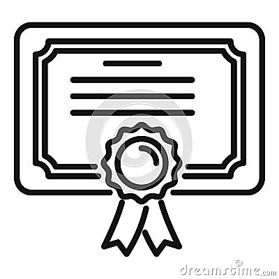 Graduate diploma icon outline vector. Exam study Vector Illustration