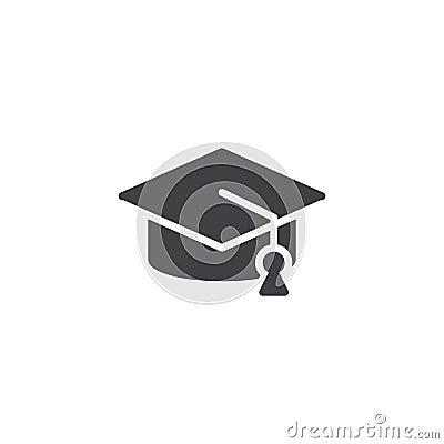 Graduate hat vector icon Vector Illustration