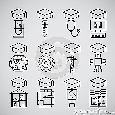 Graduate icon Vector Illustration