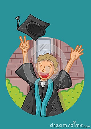 Graduate illustration.. Vector illustration decorative background design Cartoon Illustration