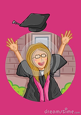 Graduate illustration.. Vector illustration decorative background design Cartoon Illustration