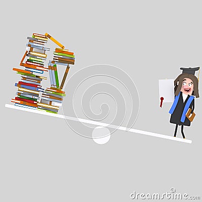 Graduate student balance Stock Photo