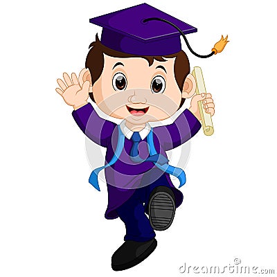 Graduate student cartoon Vector Illustration