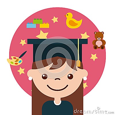 Graduate student happy Vector Illustration