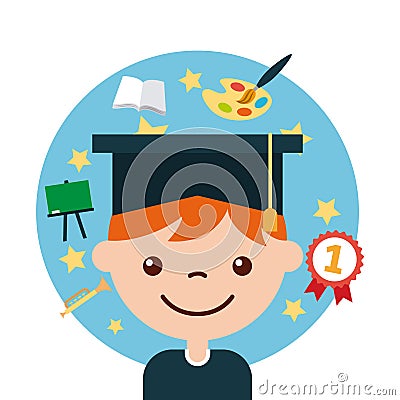 Graduate student happy Vector Illustration