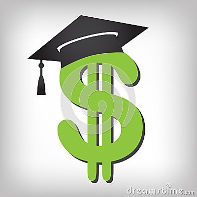 Graduate Student Loan Icon - Student Loan Graphics for Education Financial Aid or Assistance, Government Loans, and Debt Vector Illustration