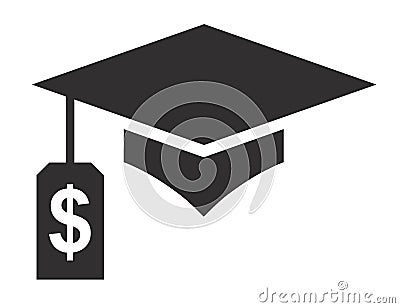 Graduate Student Loan Icon - Student Loan Graphics for Education Financial Aid or Assistance, Government Loans, and Debt Vector Illustration