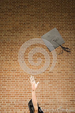 Graduate throwing their mortar board Stock Photo