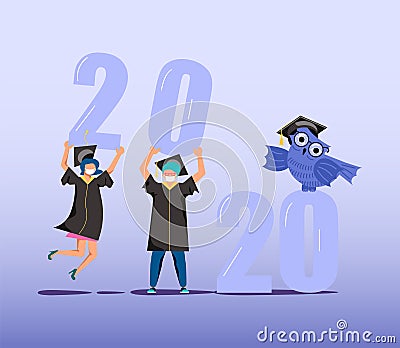 Graduated concept 2020 year Vector Illustration