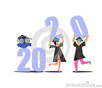 Graduated concept 2020 year Vector Illustration