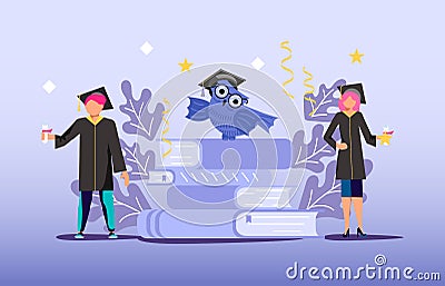 Graduated concept 2020 year Vector Illustration