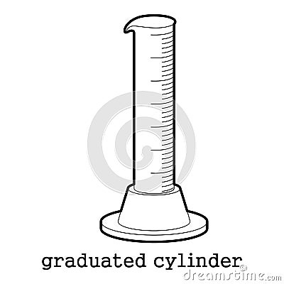 Graduated cylinder icon outline Vector Illustration