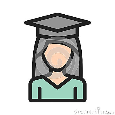 Graduated Lady Vector Illustration