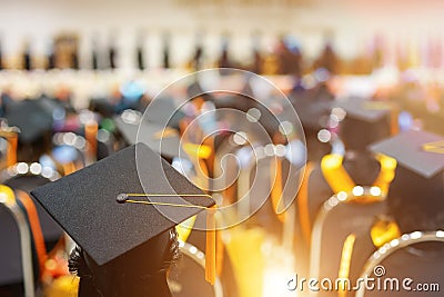 Graduates in graduation ceremony Stock Photo